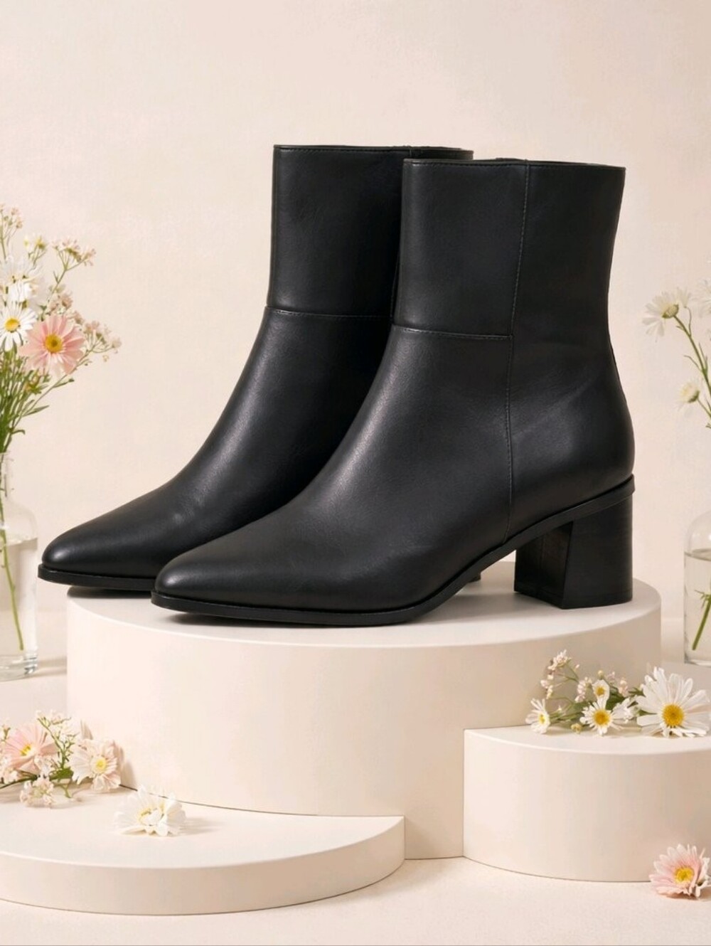 Marc Fisher NEW IN BOX Square Toe Black Booties Sz 9.5